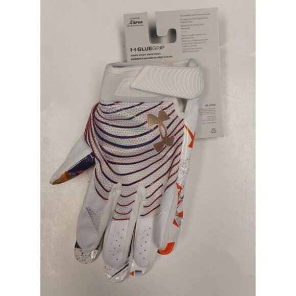 Under Armour UA Mens XL Blur Limited Edition Football Receiver Glue Grip Gloves - Picture 5 of 5